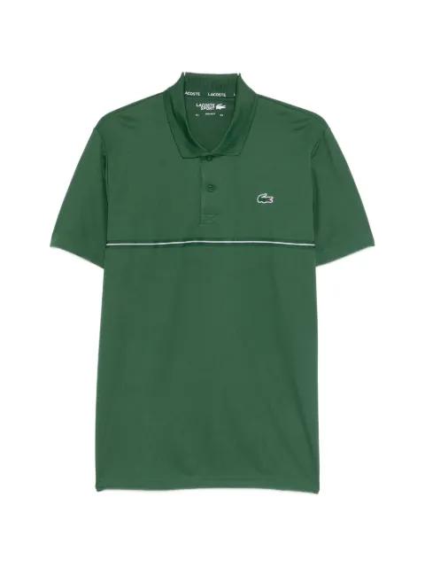 logo-patch striped-detail polo shirt by LACOSTE