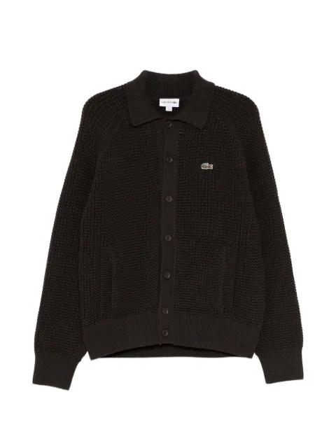 logo-patched long-sleeve cardigan by LACOSTE