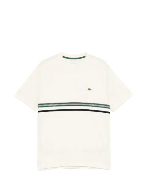 logo-patched striped T-shirt by LACOSTE