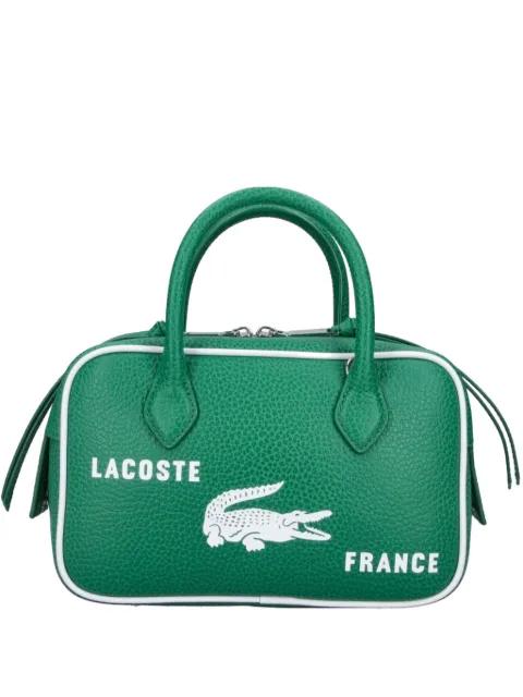 logo-print pebbled tote bag by LACOSTE