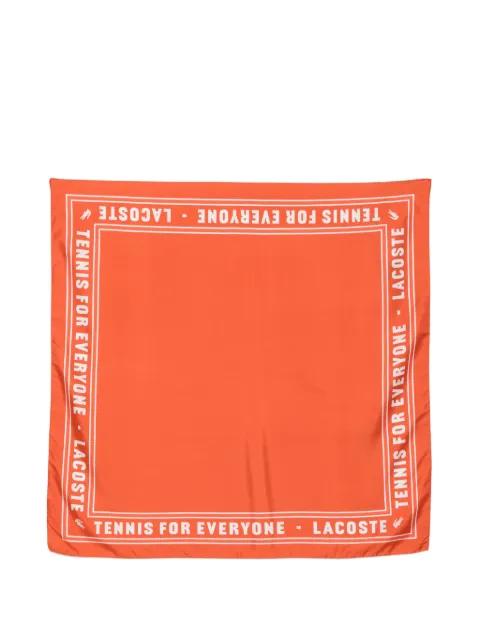 logo-print silk scarf by LACOSTE