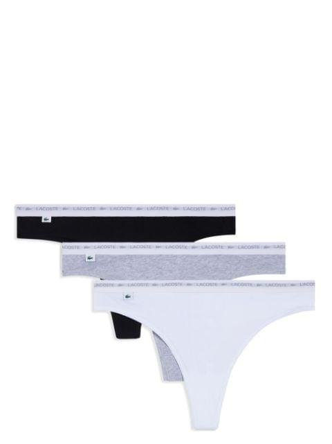 logo-waistband thong (pack of three) by LACOSTE