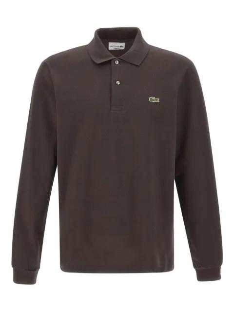 long-sleeve ribbed-collar polo shirt by LACOSTE