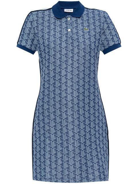 monogram-jacquard polo dress by LACOSTE