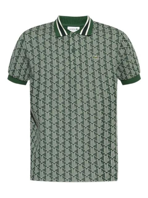monogram-jacquard polo shirt by LACOSTE