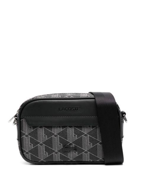 monogram-motif camera shoulder bag by LACOSTE