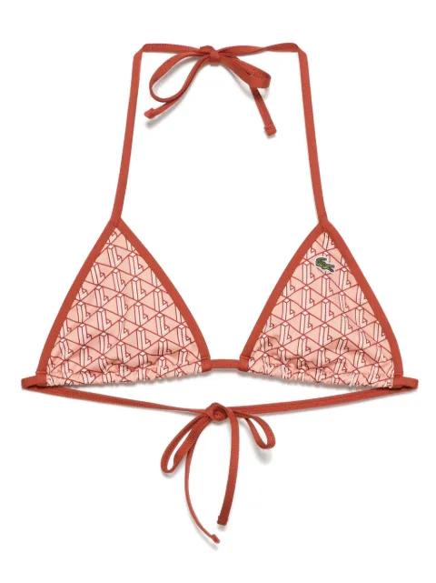 monogram-print bikini top by LACOSTE