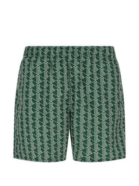 monogram-print drawstring swimsuit by LACOSTE