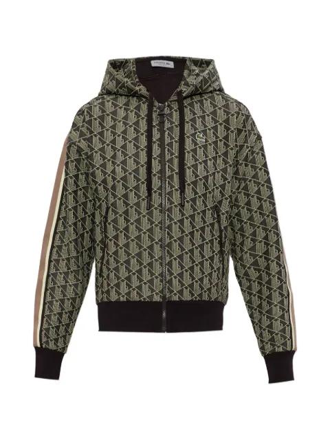 monogram-print zip-up sweatshirt by LACOSTE