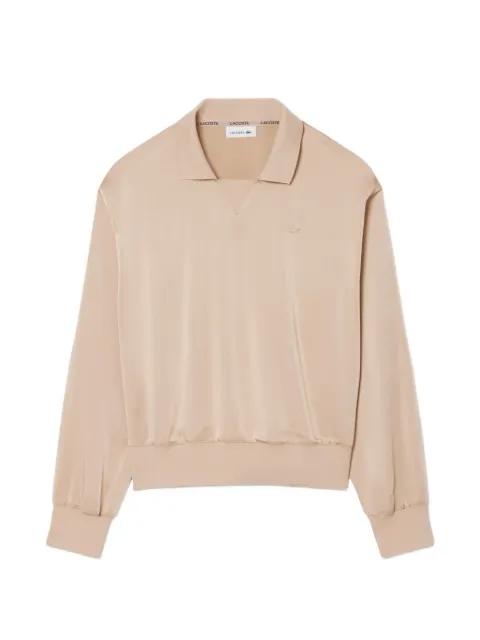 relaxed-fit satin polo top by LACOSTE