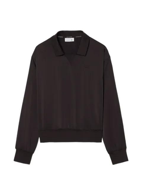 relaxed-fit satin polo top by LACOSTE