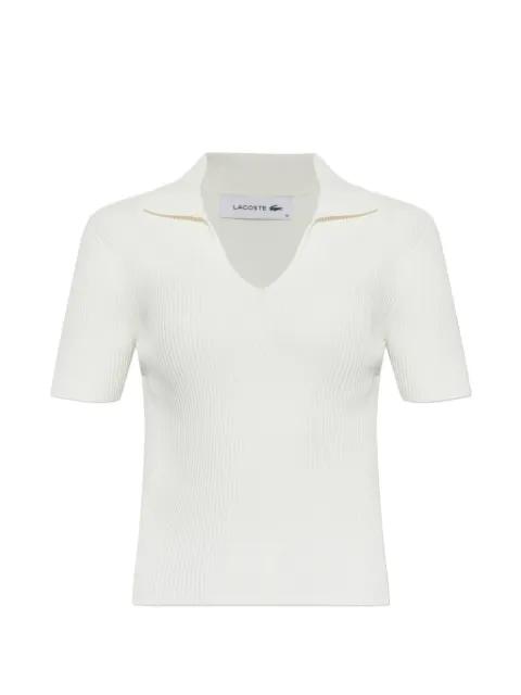 ribbed-knit V-neck T-shirt by LACOSTE
