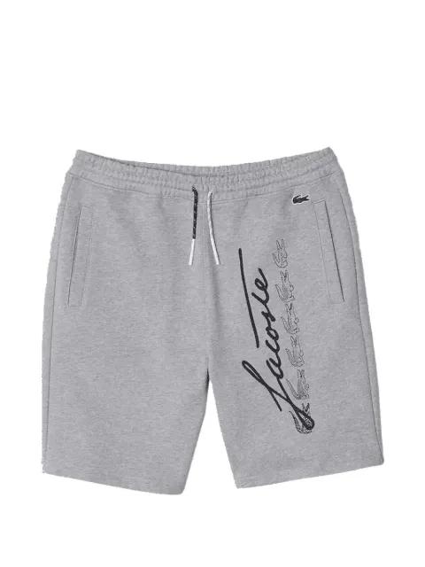 signature print cotton shorts by LACOSTE