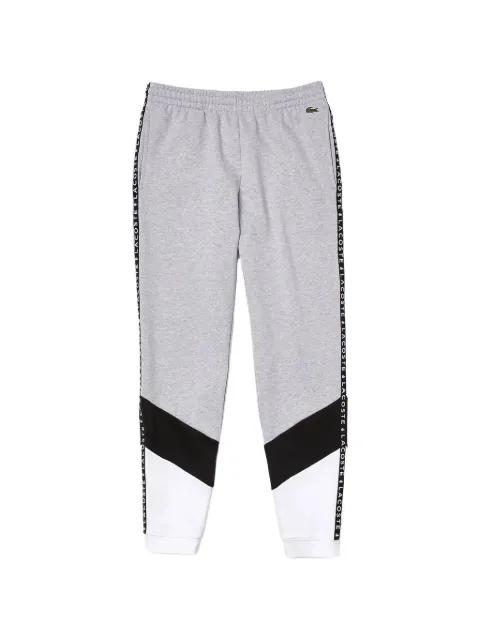 signature striped colourblock fleece track pants by LACOSTE