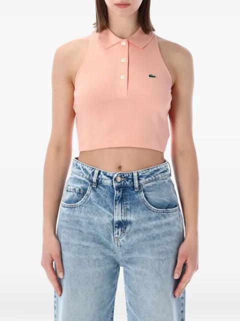 sleeveless cropped polo shirt by LACOSTE
