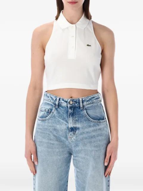 sleeveless cropped polo shirt by LACOSTE