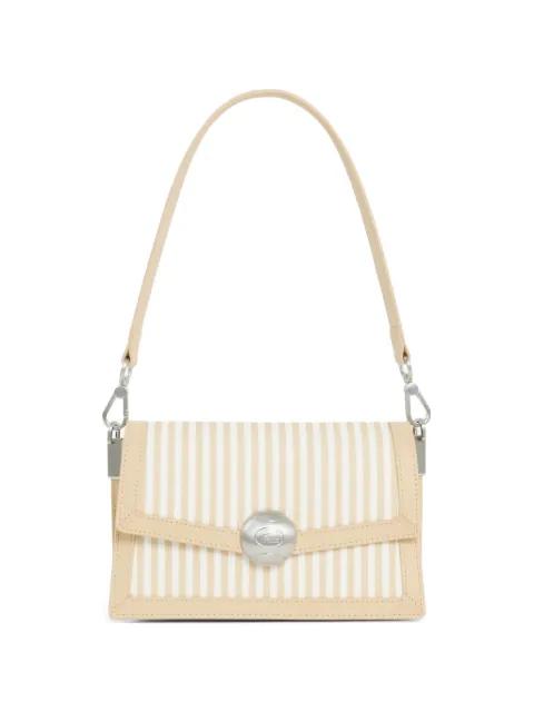 striped appliqué shoulder bag by LACOSTE