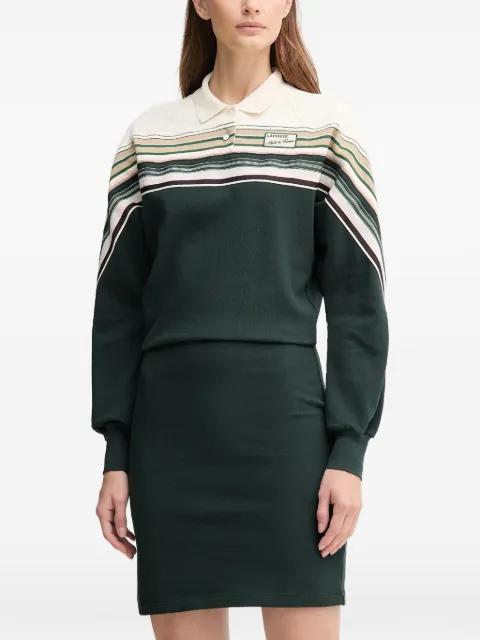 striped collared midi dress by LACOSTE