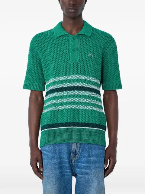 striped-detail polo shirt by LACOSTE