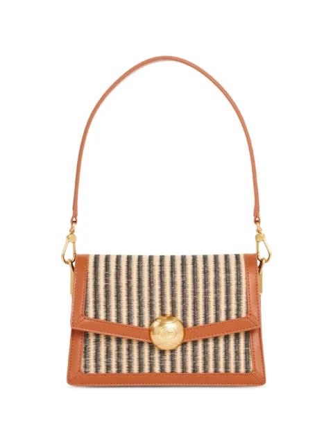 striped leather shoulder bag by LACOSTE