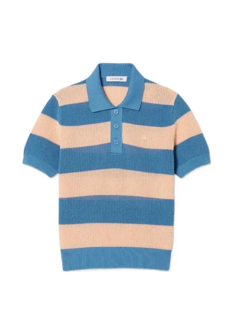 striped mesh polo shirt by LACOSTE