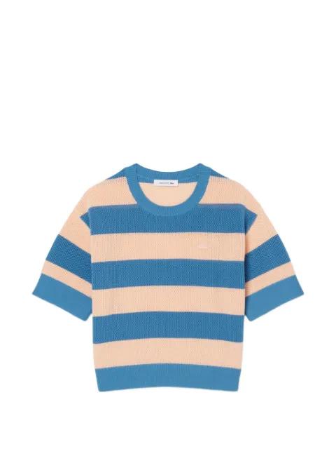 striped round-neck knitted T-shirt by LACOSTE