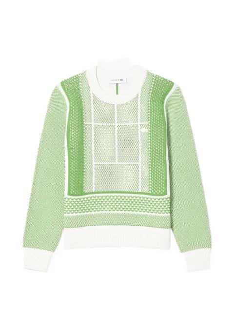 tennis court-jacquard sweater by LACOSTE