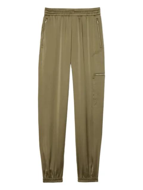 zip-pocket satin trousers by LACOSTE