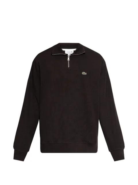 zip-up logo-patch sweatshirt by LACOSTE