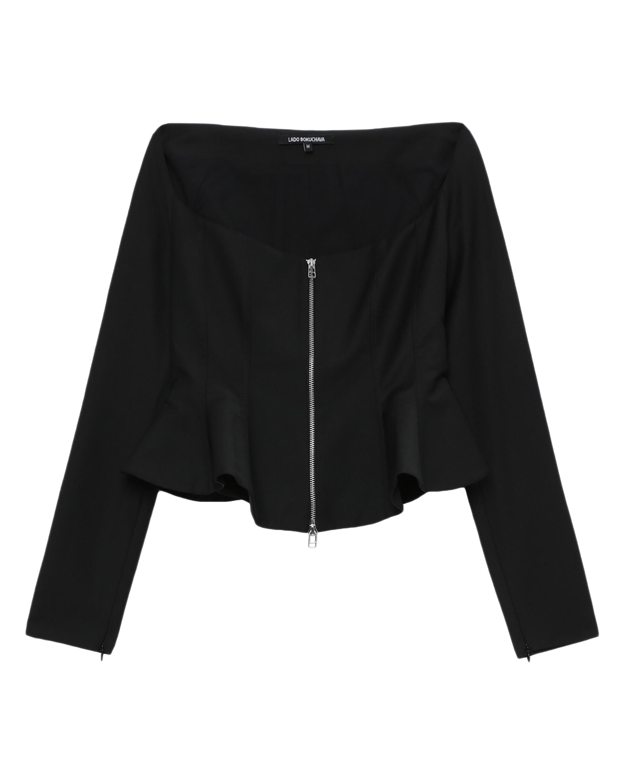 Off-the-shoulder zip top by LADO BOKUCHAVA