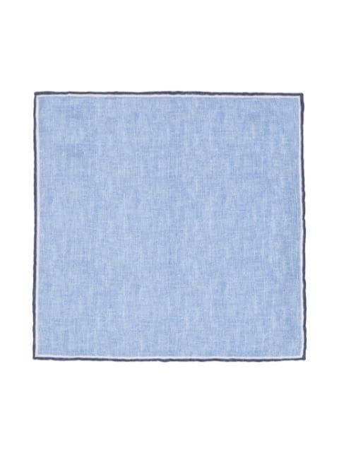 chambray linen pocket square by LADY ANNE