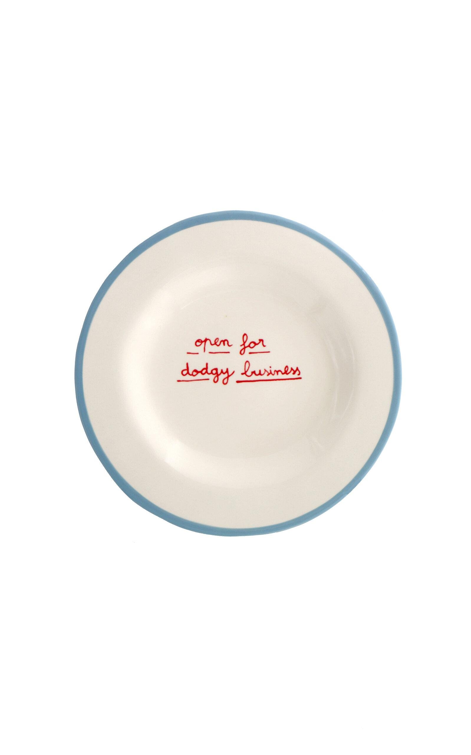 Laetitia Rouget - Open For Dodgy Business Dessert Plate - Multi - Moda Operandi by LAETITIA ROUGET