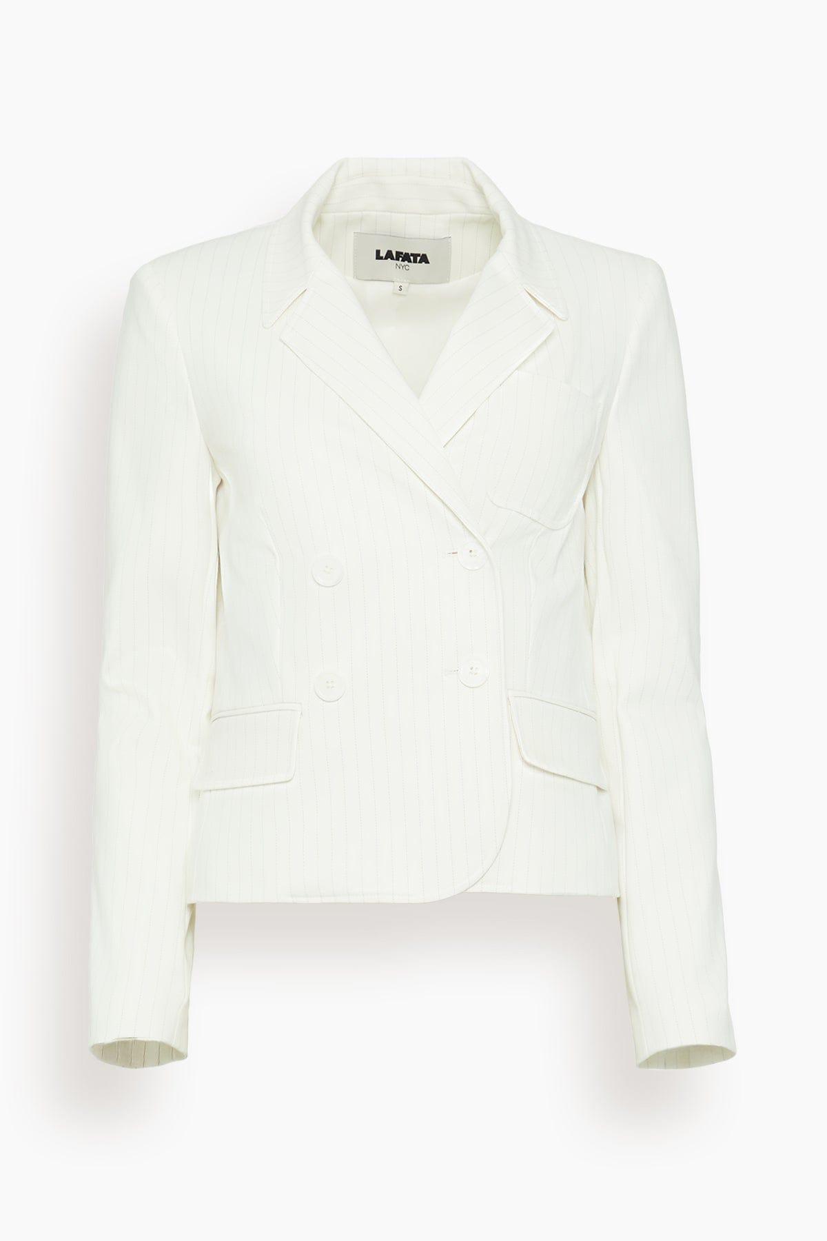 Schoolboy Blazer in White/Black by LAFATA