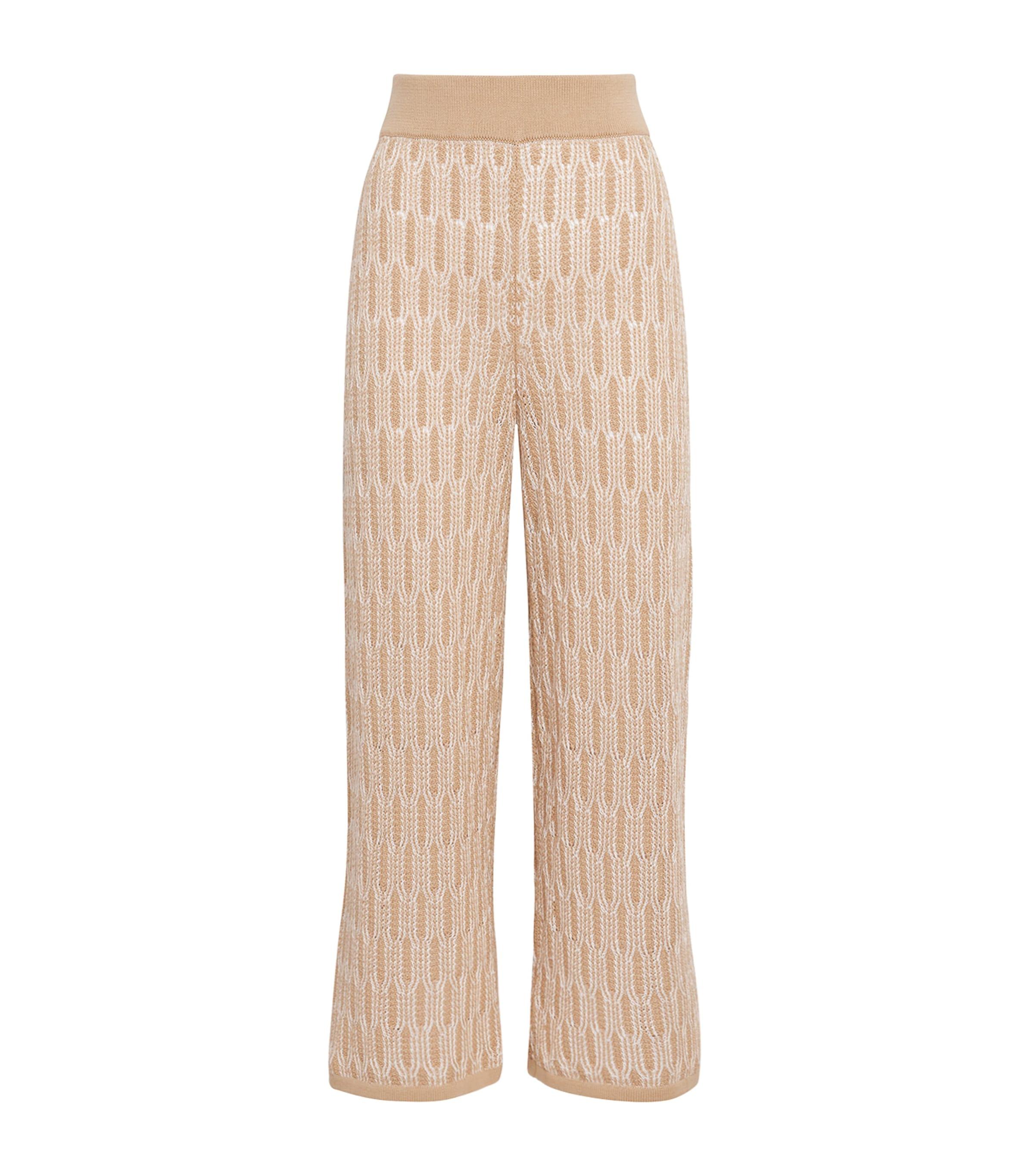 Lafayette 148 Cotton Lace-Knit Wide-Leg Trousers by LAFAYETTE 148