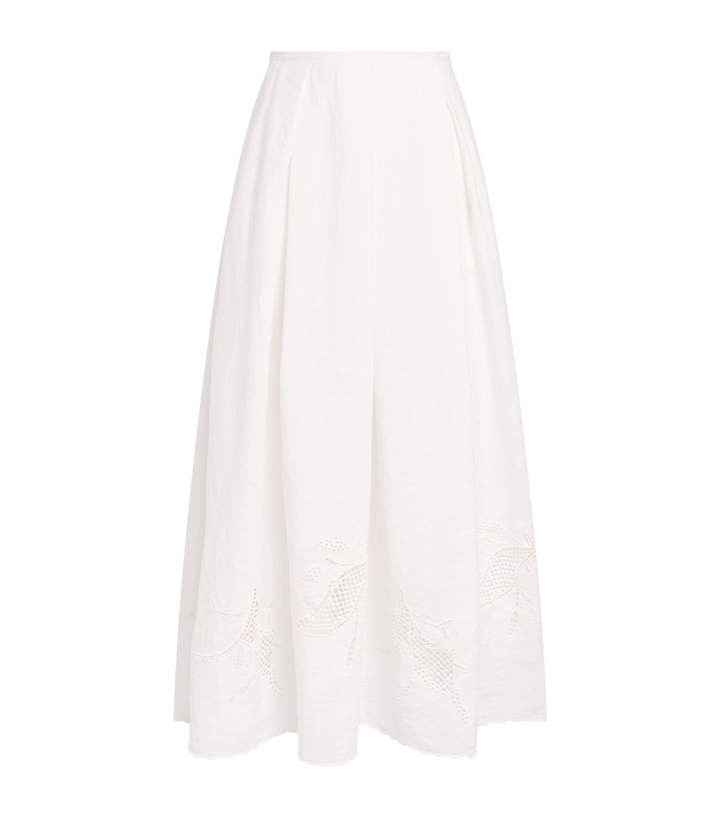Lafayette 148 Organic Linen Broderie Anglaise Maxi Skirt by LAFAYETTE 148