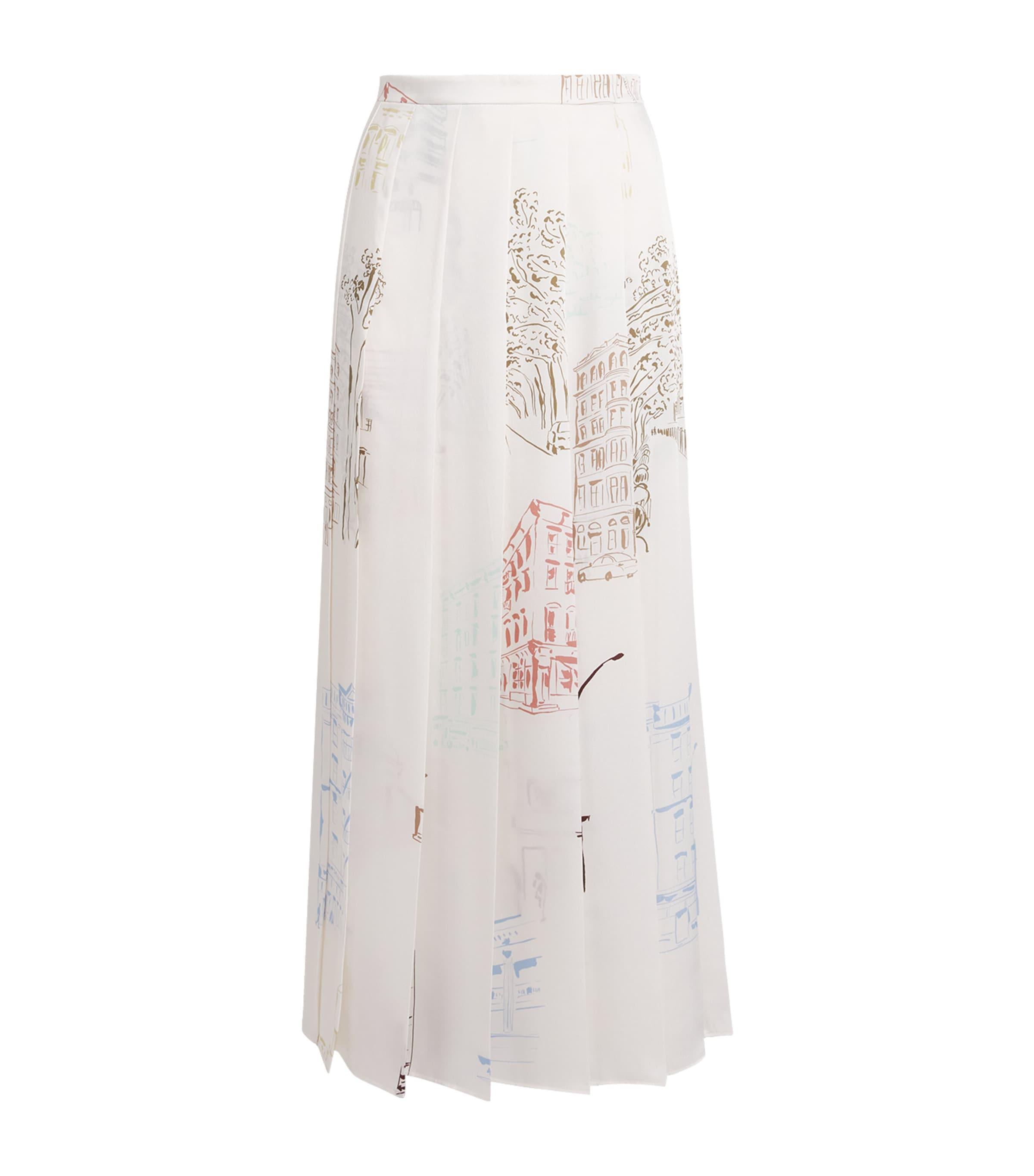 Lafayette 148 Printed Pleated Midi Skirt by LAFAYETTE 148