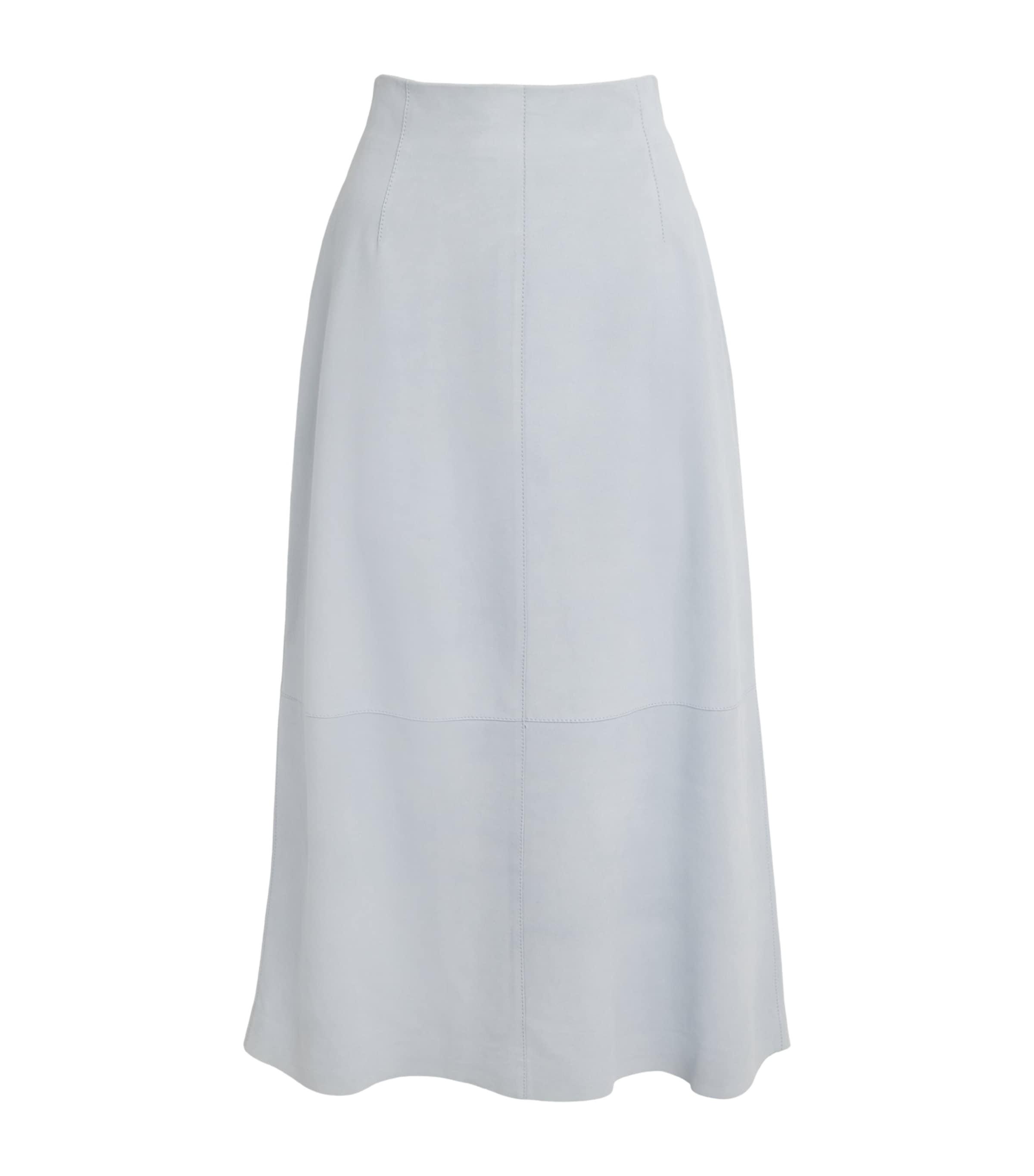 Lafayette 148 Suede A-Line Midi Skirt by LAFAYETTE 148