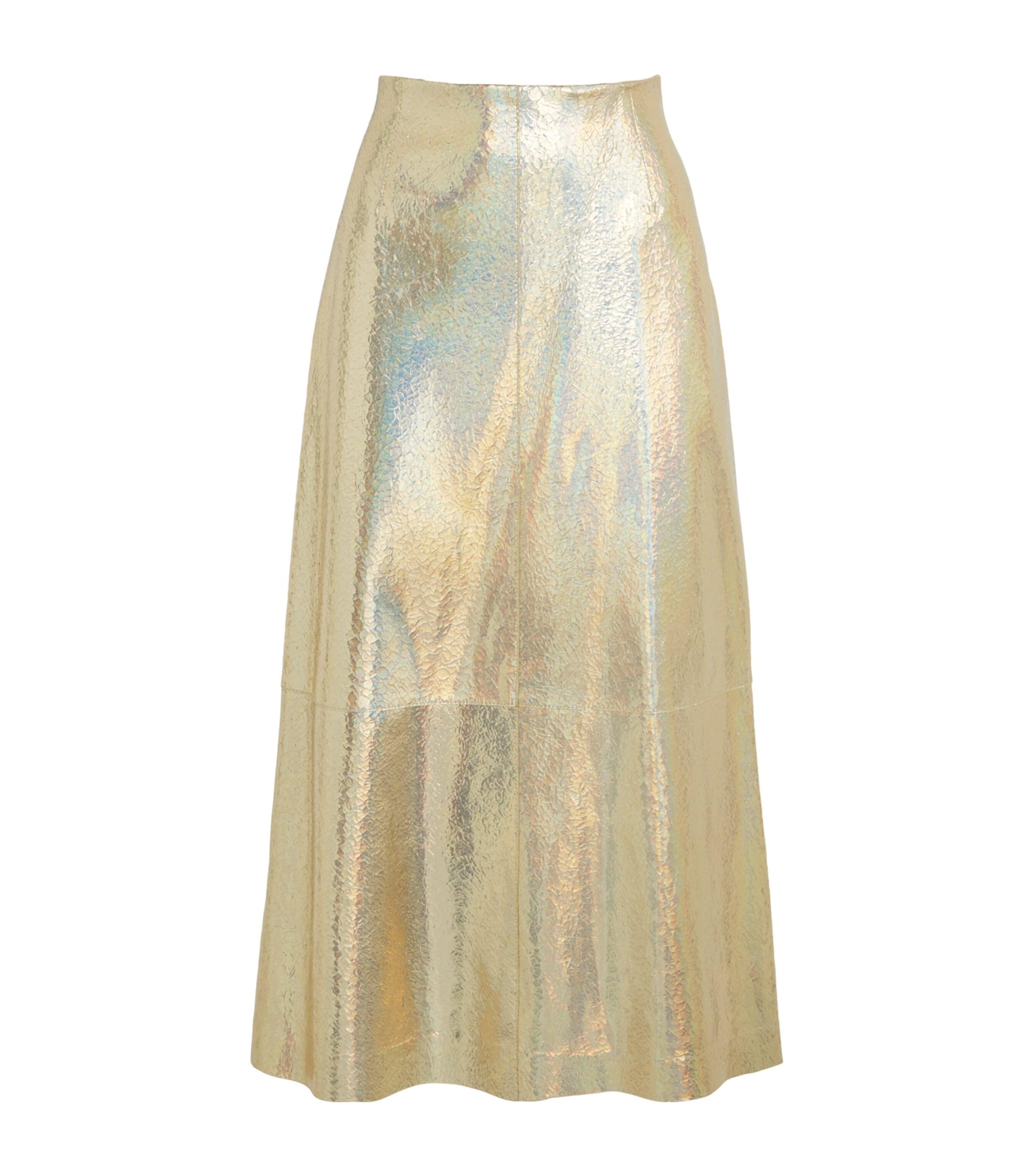Lafayette 148 Suede Metallic Midi Skirt by LAFAYETTE 148