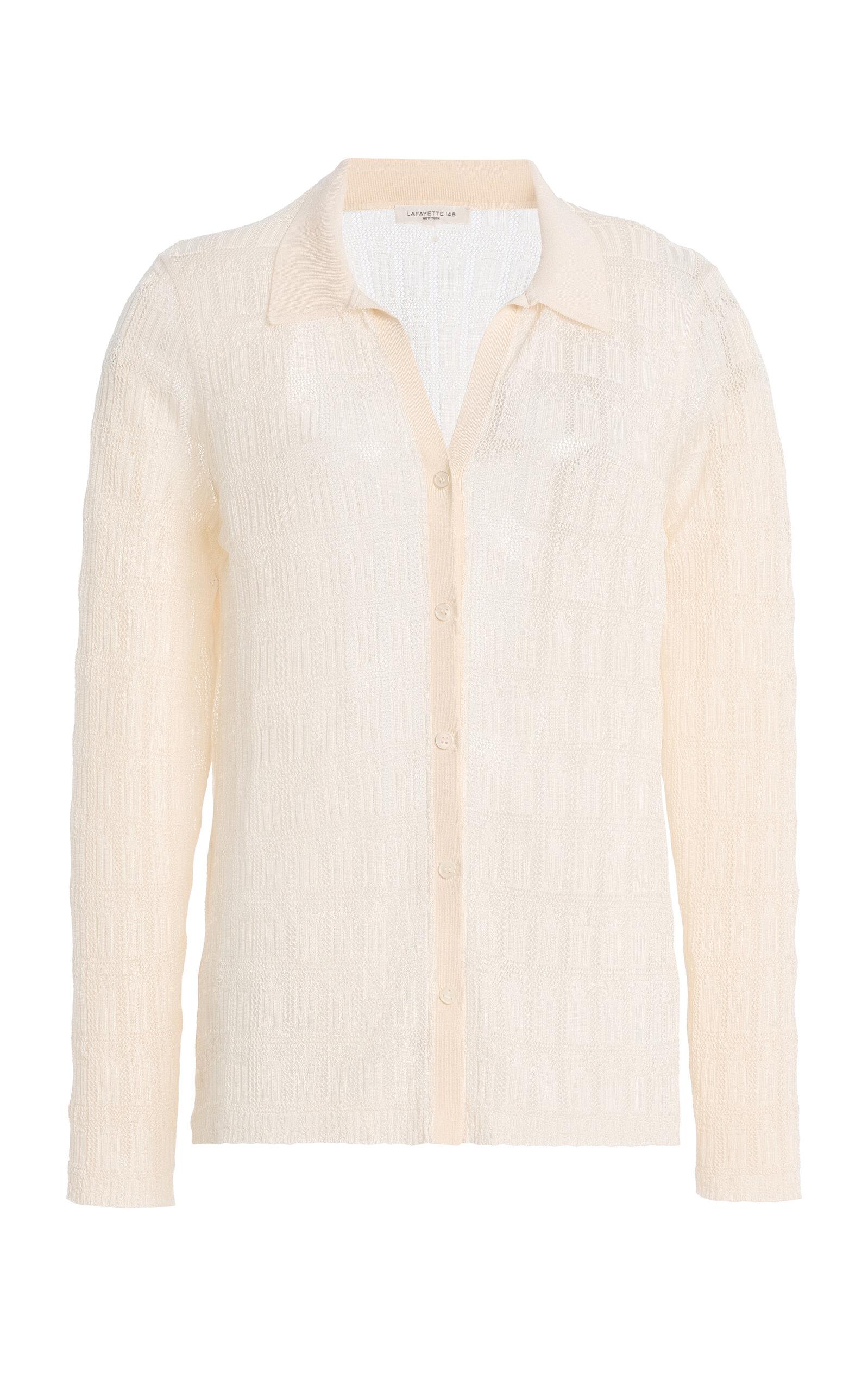 Lafayette 148ace Stitch  Button-Front Polo Cardigan - Moda Operandi by LAFAYETTE 148
