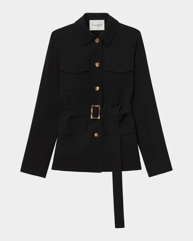 Belted Finesse Crepe Shirt Jacket by LAFAYETTE 148 NEW YORK