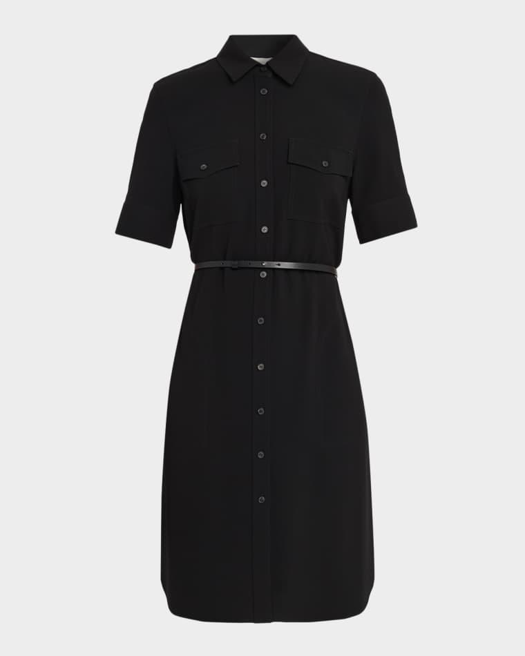 Belted Finesse Crepe Shirtdress by LAFAYETTE 148 NEW YORK