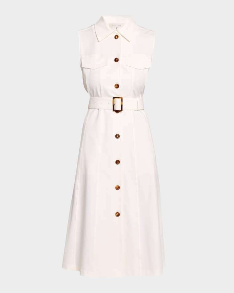 Belted Stretch Twill Midi Shirtdress by LAFAYETTE 148 NEW YORK