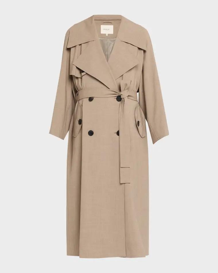 Belted Stretch Wool Oversized Trench Coat by LAFAYETTE 148 NEW YORK