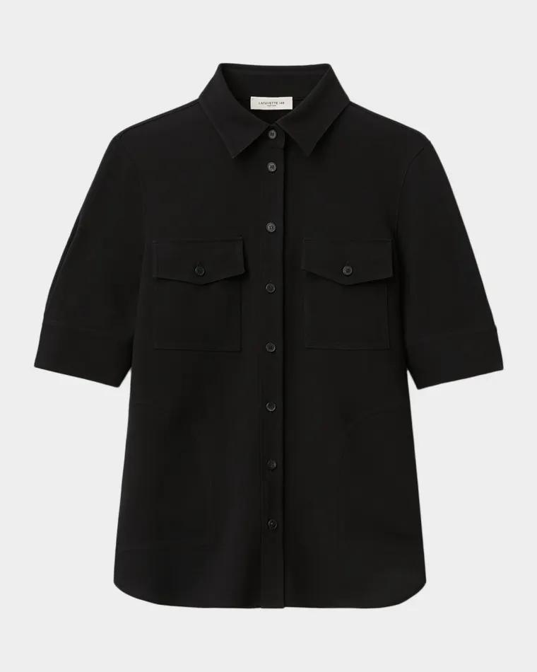 Button-Down Finesse Crepe Shirt by LAFAYETTE 148 NEW YORK