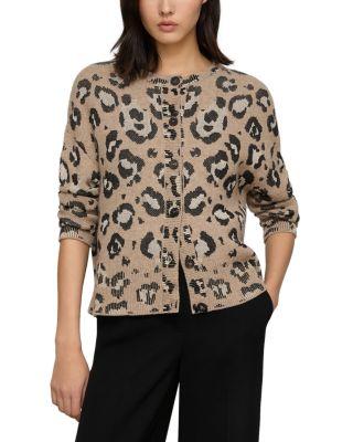 Cashmere Leopard Cardigan by LAFAYETTE 148 NEW YORK