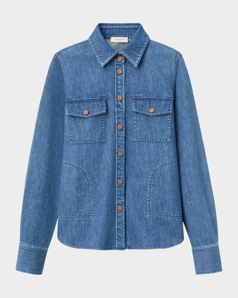 Chambray Patch Pocket Shirt by LAFAYETTE 148 NEW YORK