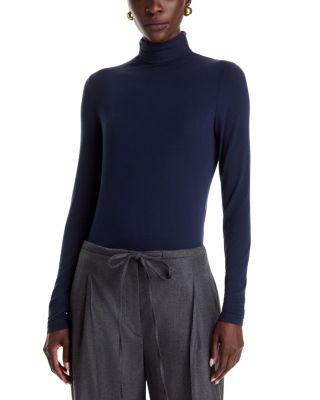 Elongated Fitted Turtleneck Top by LAFAYETTE 148 NEW YORK