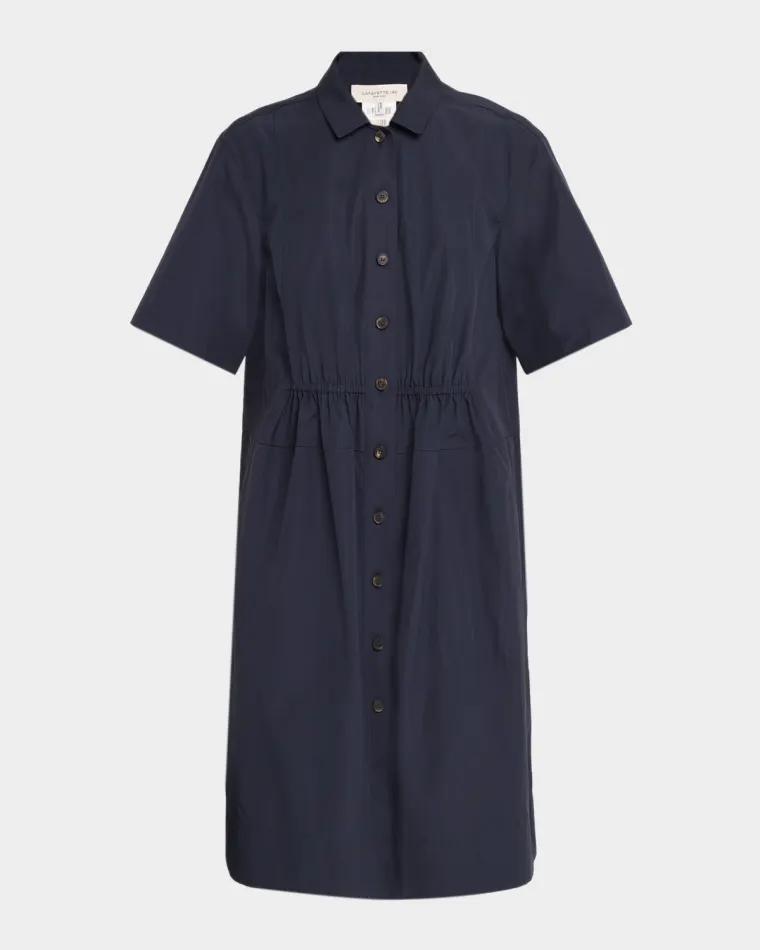 Gathered Organic Cotton Poplin Shirtdress by LAFAYETTE 148 NEW YORK
