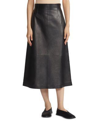 Leather High Waisted A Line Skirt by LAFAYETTE 148 NEW YORK