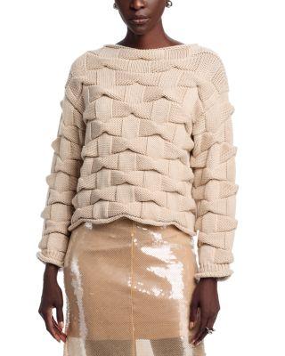 Lofty Merino Wool Basket Stitch Sweater by LAFAYETTE 148 NEW YORK
